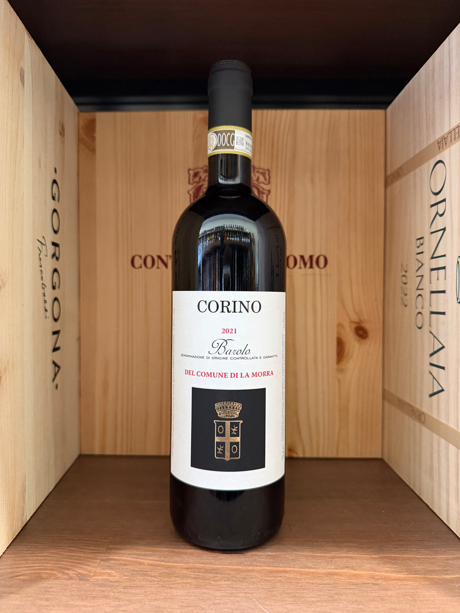 Bottiglia di vino Barolo 2021 Corino Del Comune Di La Morra di Enoteche Toscane, con etichetta visibile.
